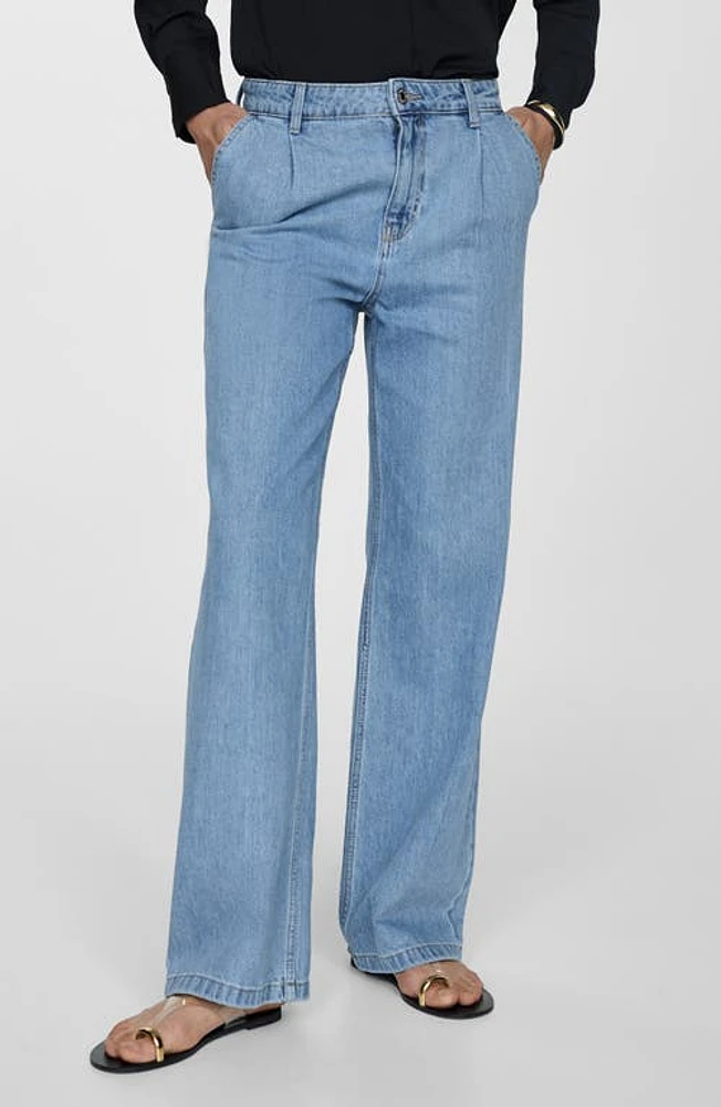 MANGO Arletita Straight Leg Jeans Open Blue at Nordstrom,