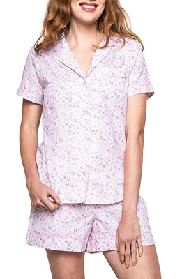 Petite Plume Floral Short Cotton Pajamas White at Nordstrom,