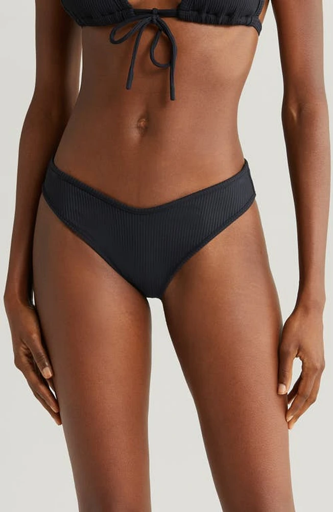 MONTCE Lulu Rib Bikini Bottoms Black at Nordstrom,