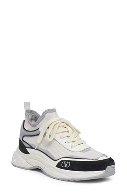 Valentino Garavani Ready Go Runner Low Top Sock Sneaker Ivory/Grey at Nordstrom,