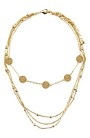 Panacea Textured Disc Layered Necklace in Gold at Nordstrom