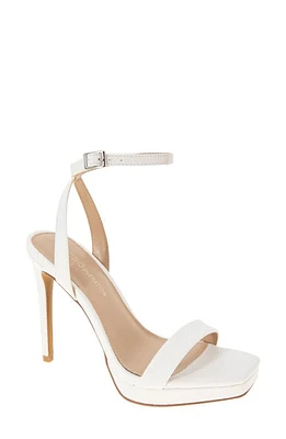 bcbg Caroline Ankle Strap Platform Sandal Bright White Lizard at Nordstrom,