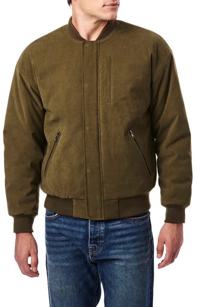 Bernardo Classic Faux Suede Bomber Jacket Olive at Nordstrom,