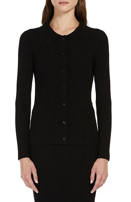 Weekend Max Mara Papiro Rib Cardigan Black at Nordstrom,