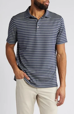 Scott Barber Track Stripe Tech Polo Shirt Midnight at Nordstrom,