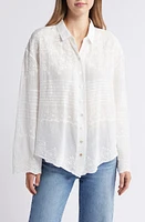 NIKKI LUND Xilry Button-Up Shirt Ivory at Nordstrom,