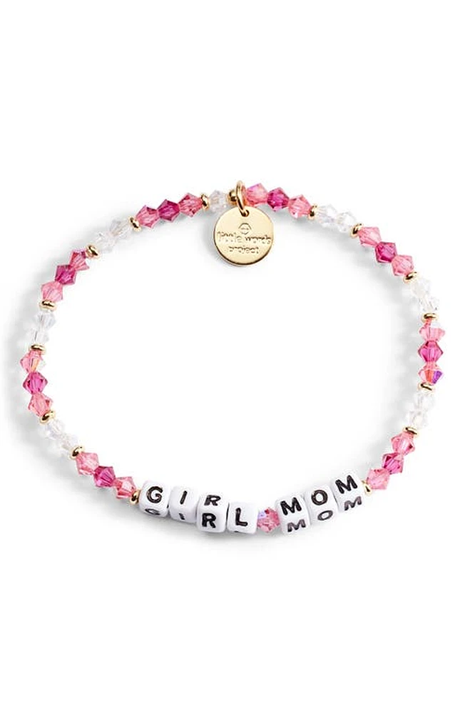 Little Words Project Girl Mom Beaded Bracelet in Orchid/White at Nordstrom, Size Medium