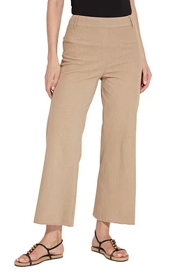 Lyssé High Waist No Side Seam Ankle Wide Leg Knit Jeans Tanned at Nordstrom,