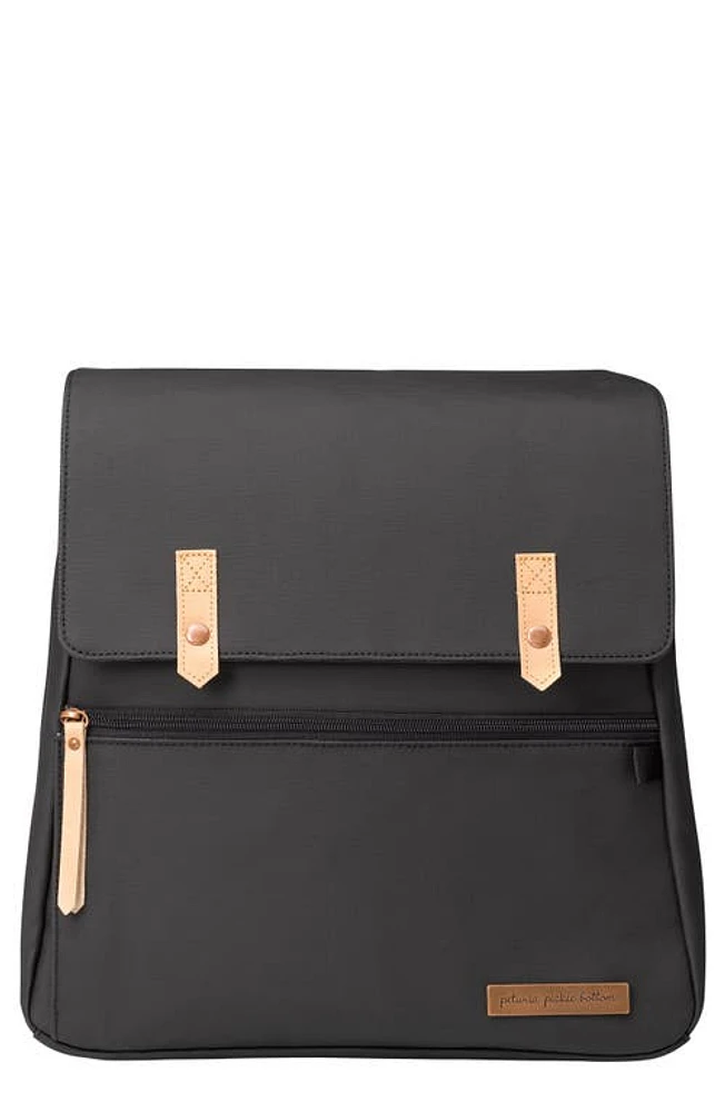 Petunia Pickle Bottom Meta Diaper Backpack in Black Matte Leather at Nordstrom