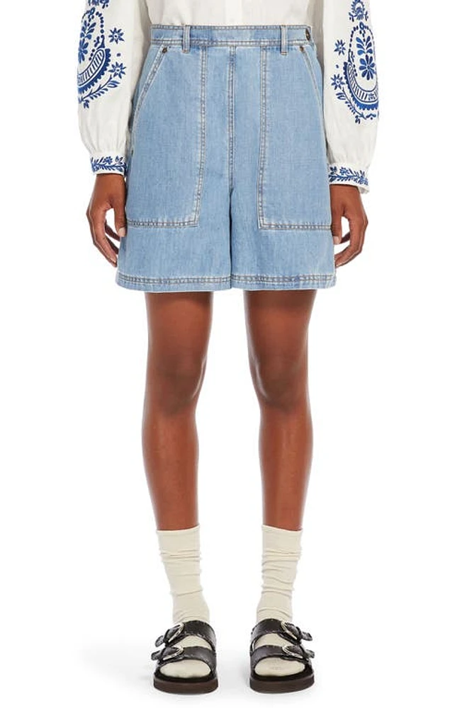 Weekend Max Mara Elica Utility Denim Shorts Navy at Nordstrom,