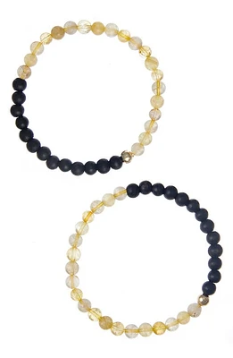 The Healer's Collection Men's N69 Money Max Set of 2 Healer's Bracelets in Black at Nordstrom