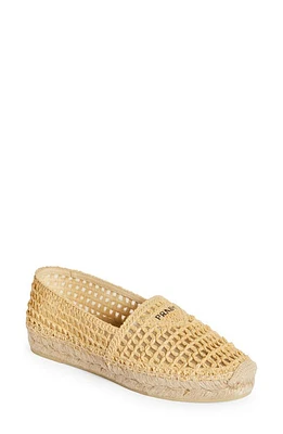 Prada Raffia Espadrille Flat Naturale at Nordstrom,