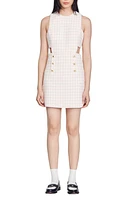 sandro Liana Gingham Tweed Sheath Minidress Light Pink at Nordstrom,