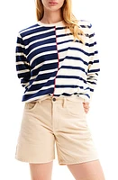 Desigual Zigzag Stripe Pullover in White at Nordstrom, Size Large