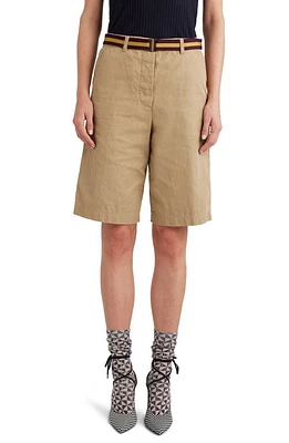 Dries Van Noten Rugby Stripe Belted Cotton Chino Shorts Beige at Nordstrom, Us