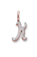 Monica Vinader Diamond Initial Pendant Charm in Rose Gold/Diamond- K at Nordstrom