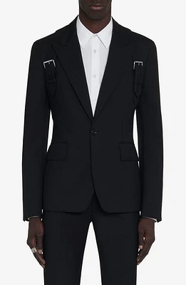 Alexander McQueen Harness Wool Blazer Black at Nordstrom, Us