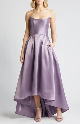 Amsale Strapless High-Low Mikado Gown at Nordstrom,