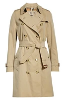 burberry Kensington Cotton Trench Coat in Honey at Nordstrom, Size 2