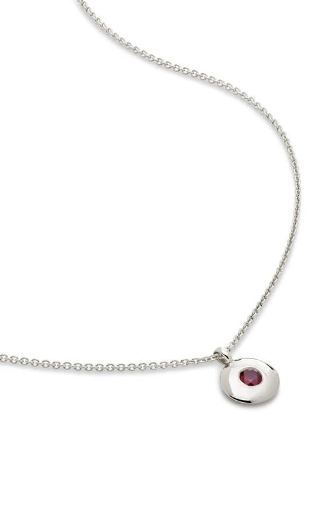 Monica Vinader January Birthstone Garnet Pendant Necklace in Sterling Silver at Nordstrom