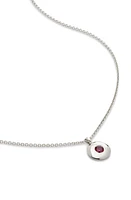 Monica Vinader January Birthstone Garnet Pendant Necklace in Sterling Silver at Nordstrom