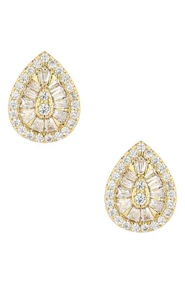 Ettika Small Cubic Zirconia Teardrop Stud Earrings in Gold at Nordstrom