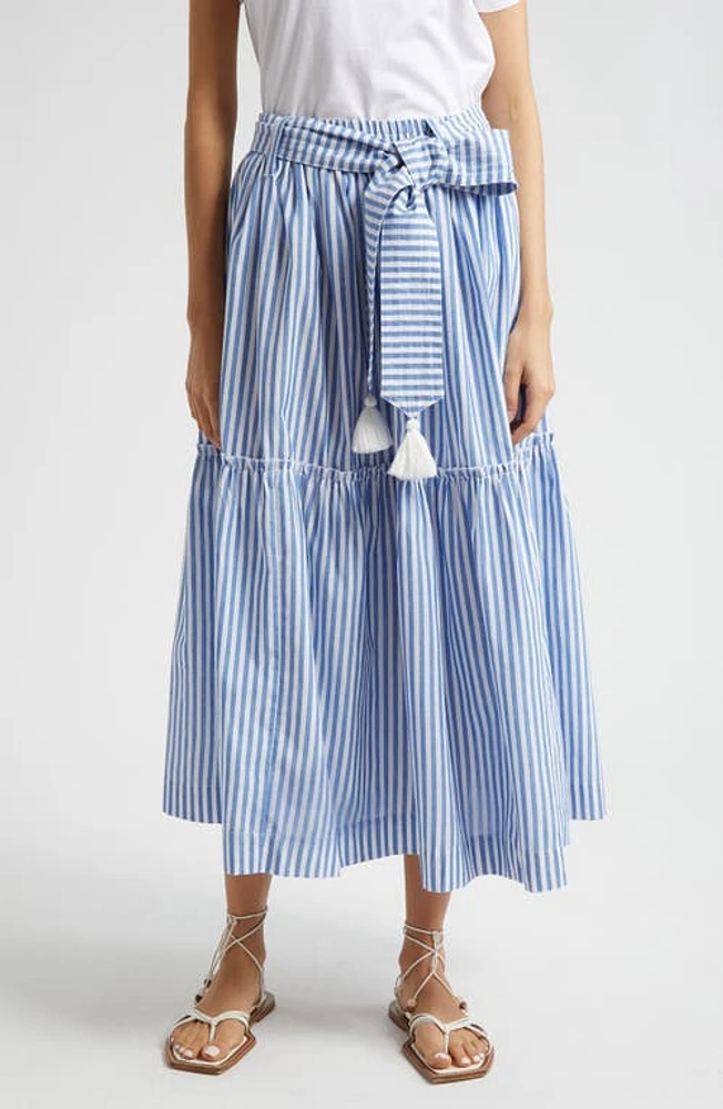 MILLE Franoise Floral Stripe Cotton Skirt at Nordstrom,