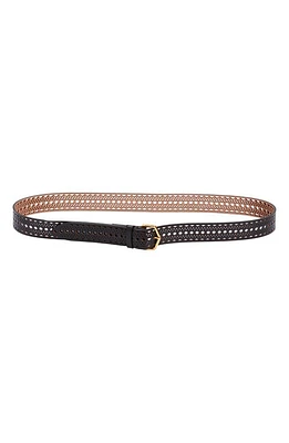 Alaïa Neo Vienne Calfskin Belt in Noir at Nordstrom, Size 95