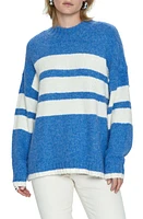 Pistola Carlen Mock Neck Oversize Sweater Campanula White Stripe at Nordstrom,