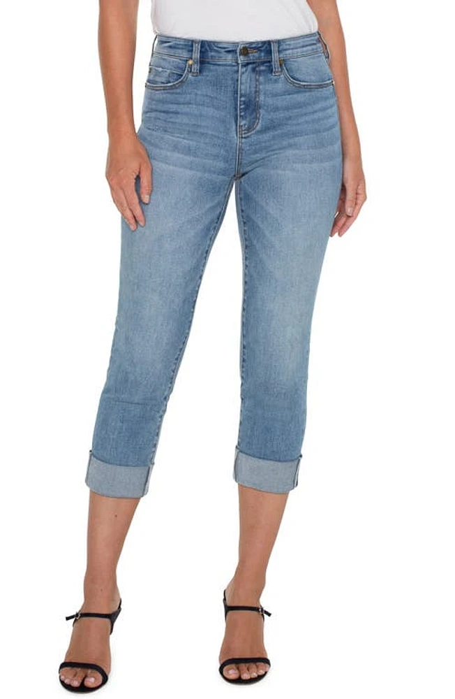 Liverpool Los Angeles Charlie Mid Rise Cuffed Crop Skinny Jeans Marina Vista at Nordstrom,