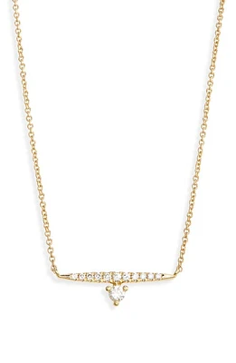 Bony Levy Simple Obsession Diamond Bar Pendant Necklace in 18K Yellow Gold at Nordstrom