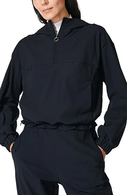 Sweaty Betty Arctic Explorer Half Zip Hoodie Black at Nordstrom,