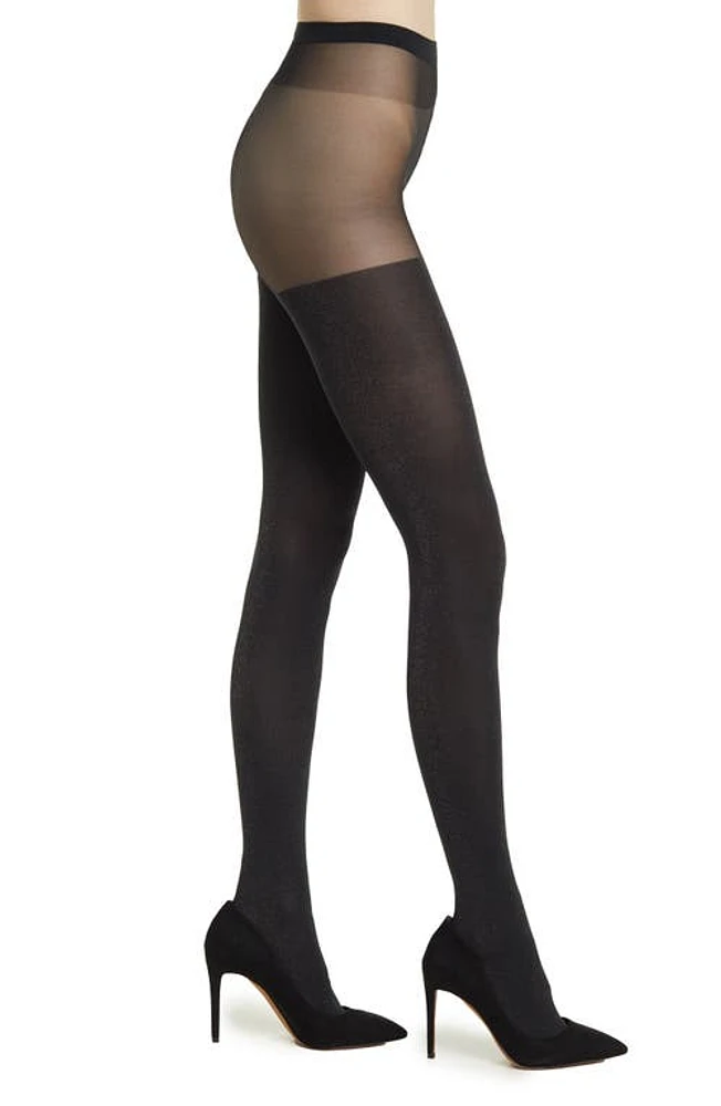 Wolford Shiny Sheer Tights Black/Pewter at Nordstrom,