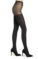 Wolford Shiny Sheer Tights Black/Pewter at Nordstrom,