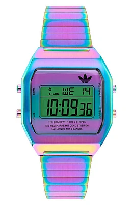 adidas AO Street Iridescent Digital Silicone Strap Watch in Other at Nordstrom