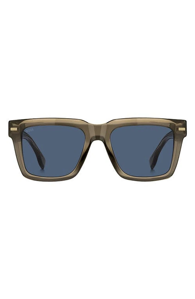 BOSS 53mm Rectangular Sunglasses in Brown at Nordstrom