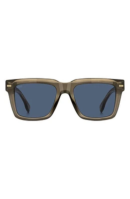 BOSS 53mm Rectangular Sunglasses in Brown at Nordstrom