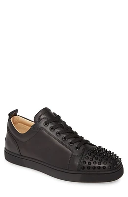 Christian Louboutin Louis Junior Spikes Sneaker Black/Black at Nordstrom