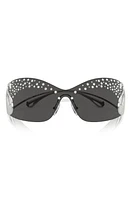 Swarovski 34mm Irregular Sunglasses in Silver at Nordstrom