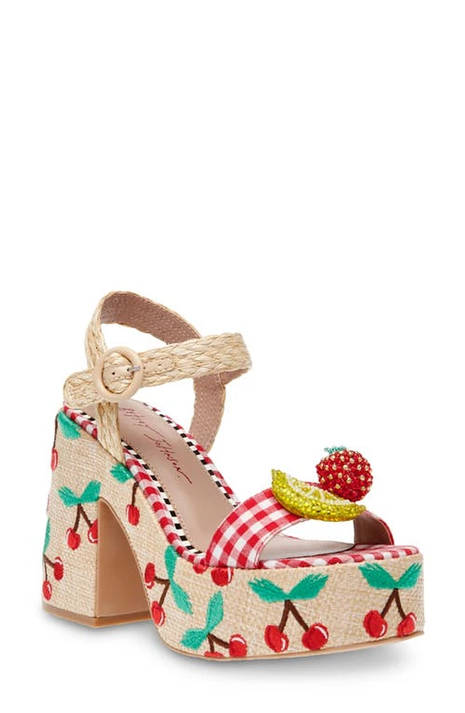 Betsey Johnson Cheyne Platform Sandal in Natural Multi at Nordstrom, Size 9.5