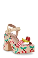 Betsey Johnson Cheyne Platform Sandal in Natural Multi at Nordstrom, Size 9.5