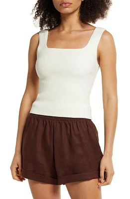 Reformation Julia Rib Knit Tank Ivory at Nordstrom,