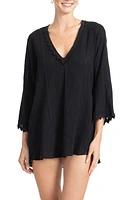 Robin Piccone Jo Lace Trim Cover-Up Tunic at Nordstrom,