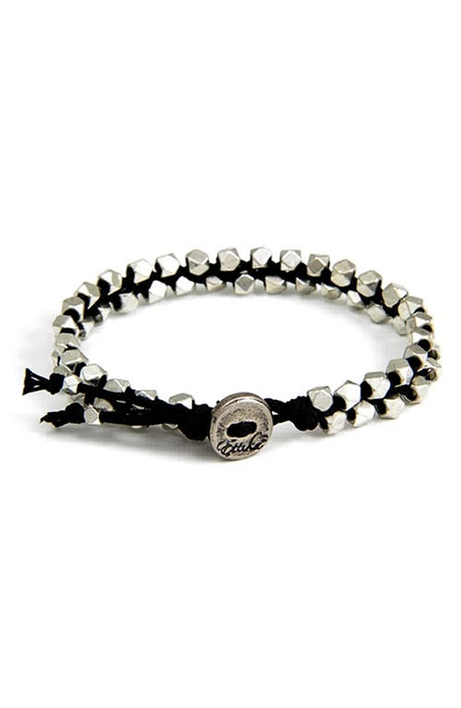 Mr. Ettika Ettika Men's Metal Beaded Twist Bracelet in Black at Nordstrom