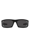 Prada Linea Rossa 59mm Wraparound Sunglasses in Matte Black at Nordstrom