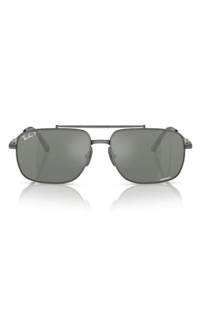 Ray-Ban Michael 59mm Polarized Pillow Sunglasses in Gunmetal at Nordstrom