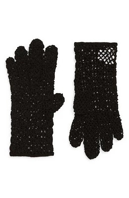 Seymoure Hand Crochet Merino Wool Gloves in Black at Nordstrom