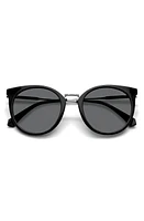 Polaroid 53mm Polarized Round Sunglasses in Black/Gray Polar at Nordstrom