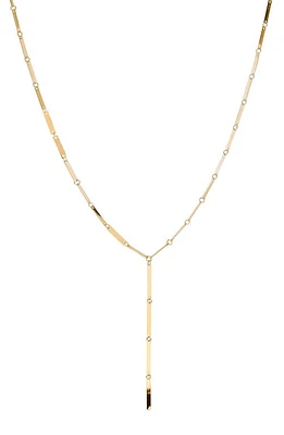 Lana Laser Mini Rectangle Lariat Necklace in Yellow Gold at Nordstrom, Size 16