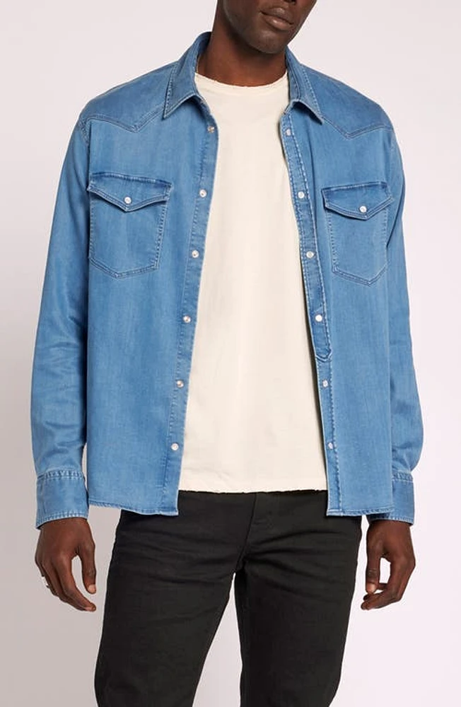 Current/Elliott Classic Western Denim Snap-Up Shirt Delta at Nordstrom,